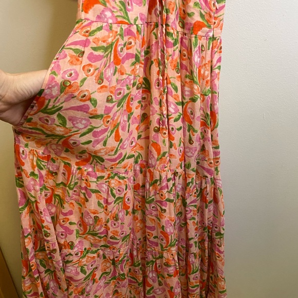 Banjanan Peach, Pink and Green Norma Midi Dress Size XS - Picture 15 of 15